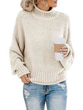 Momentlover Turtleneck Dropped Shoulder Sweater