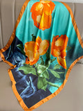 Momentlover Floral Printed Square Scarfs&Hats