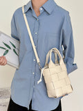 Momentlover Woven Solid Color Handbags Crossbody Bags