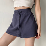 themeisles - Waffle Drawstring Skirt