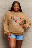 Momentlover Simply Love Full Size HAPPY NEW YEAR Round Neck Sweatshirt