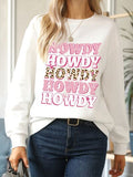 Momentlover HOWDY Round Neck Dropped Shoulder Sweatshirt