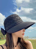Momentlover Wide Side Bowknot Belly-Hollow Sun-protection Hats&Caps