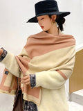 Momentlover Original Warm Letter Print Shawl&Scarf