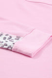 Momentlover Plus Size Heart Leopard Dropped Shoulder Sweatshirt