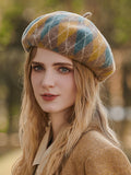 Momentlover Vintage Wool Contrast Color Beret Hat