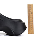 Momentlover Solid Color Hollow Slippers Platform Shoes