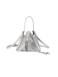 Momentlover Split-Joint Solid Color Drawstring Triangle Handbags