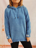 Momentlover Drawstring Long Sleeve  Hooded Sweater