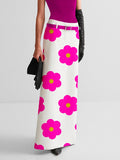 momentlover Floral Printed Split-Back Skirts Bottoms