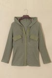 Momentlover Waffle-Knit Button Up Drawstring Hoodie