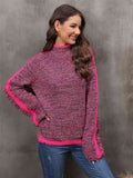 Momentlover Heathered Turtleneck Long Sleeve Sweater