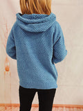 Momentlover Drawstring Long Sleeve  Hooded Sweater