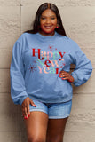 Momentlover Simply Love Full Size HAPPY NEW YEAR Round Neck Sweatshirt