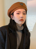 Momentlover 3 Colors Vintage Solid Color Woolen Beret Hat
