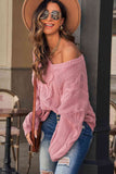 Momentlover Cable Knit V-Neck Sweater