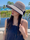 Momentlover Wide Side Bowknot Belly-Hollow Sun-protection Hats&Caps