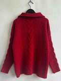 Momentlover Ribbed Half Zip Long Sleeve Sweater