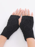 momentlover Simple 9 Colors Jacquard Knitting Gloves