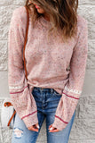 Momentlover Multicolored Pilling Detail Ribbed Trim Sweater