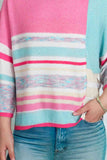 Momentlover Printed Round Neck Dropped Shoulder Pullover Sweater