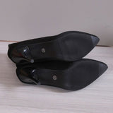 themeisles - Black Casual Patchwork Pointed Comfortable Out Door Shoes (Heel Height 3.54in)
