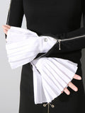 momentlover Fashion Ruffled Mandarin Sleevelet