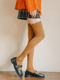 momentlover Casual Skinny Leg Solid Color Stockings Accessories