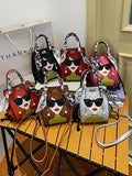Momentlover Split-Joint Printed Figure Handbags Crossbody Bags Bags