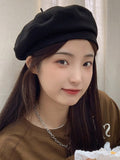 Momentlover Casual Simple Woolen 5 Colors Beret Hat