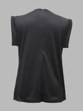momentlover Original Casual High-Neck Cap Sleeves Face Printed T-Shirt Top