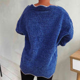 Momentlover V-Neck Drop Shoulder Long Sleeve Sweater