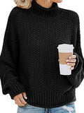 Momentlover Turtleneck Dropped Shoulder Sweater