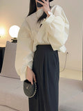 Momentlover Solid Color Elasticity Loose Batwing Sleeves Round-Neck Blouses&Shirts Tops