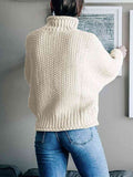 Momentlover Turtleneck Dropped Shoulder Sweater