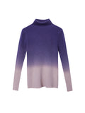 Momentlover Gradient Skinny Long Sleeves High-Neck Sweater Tops Pullovers