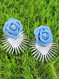 Momentlover Geometric Flower Shape Drop Earrings
