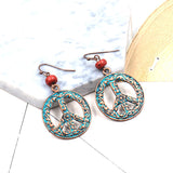 Flower-patterned openwork literary earrings