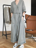 Momentlover Original Empire Elasticity Wide Leg Jumpsuits