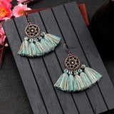 Scalloped fringed earrings
