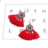 Scalloped fringed earrings