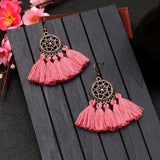 Scalloped fringed earrings