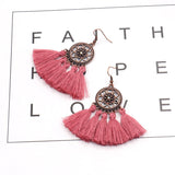 Scalloped fringed earrings