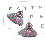 Scalloped fringed earrings