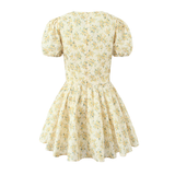 - Floral V-neck puff sleeve dress GEU1568