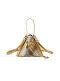 Momentlover Split-Joint Solid Color Drawstring Triangle Handbags