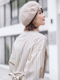 Momentlover Personality Striped&Plaid Beret Hat