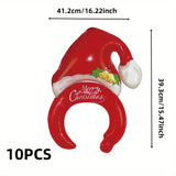10pcs Christmas Headwear Foil Balloons - Festive Party & Holiday Decorations, Perfect for Photo Booths & Shopping Mall Displays