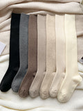 momentlover Casual Wool Keep Warm Solid Color Socks Accessories