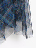 Momentlover Plaid High-Waisted Loose Irregularity Skirts Bottoms